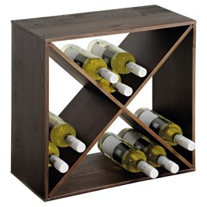 Kesper 69241 Stojak na wino bejcowany na ciemno, 50 x 50 x 25 cm