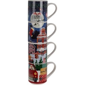 4-częściowy zestaw kubków Christmas, 265 ml, porcelana