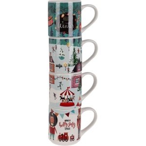 4-częściowy zestaw kubków Winter, 265 ml, porcelana