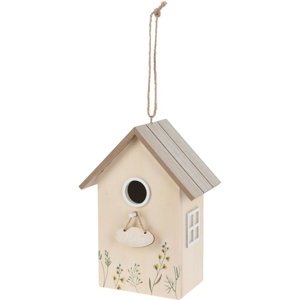 Drewniany domek dla ptaków Home, naturalny, 16,5 x10 x 21,5 cm