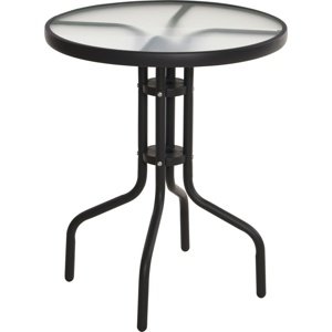 Metalowy stolik Porto, 60 x wys. 70 cm, szklany blat