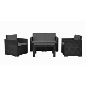Zestaw ogrodowy Rattan, 4 szt., antracytowy