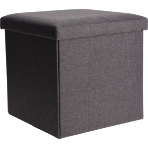 Taboret ze schowkiem Daniell szary, 38 x 38 x 38 cm