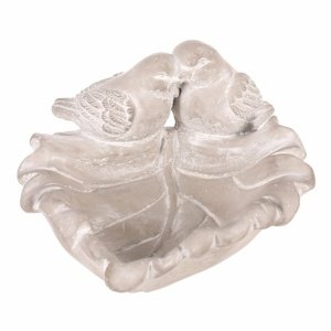 Betonowy karmnik dla ptaków Leaf, szary, 21 x 17 x9 cm