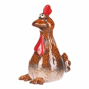 Dekoracja ogrodowa na płot Hen, 8 x 8 x 16 cm,ceramiczna, 16 cm