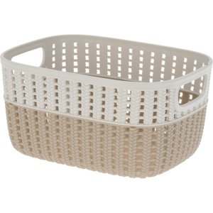 Plastikowy koszyk Duo, kremowy, 23,5 x 17,5 x 11,5cm