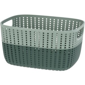 Kosz plastikowy Duo, zielony, 28,6 x 21,8 x 15,1 cm