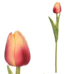 Sztuczny tulipan piankowy mini YEL-PINK, 5 x 5 x34 cm