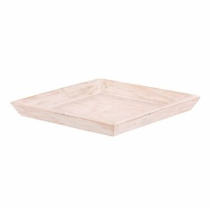 Drewniana taca Riaza biała, 26 x 26 x 4 cm