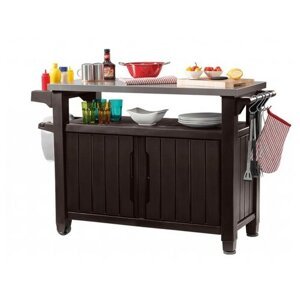 Keter Wielofunkcyjny stół ogrodowy do grillowaniaUNITY XL 270l brązowy, 134 x 52 x 90 cm