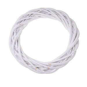 Wianek wiklinowy Elemetary biały, średnica 20 cm