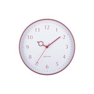 Zegar ścienny Karlsson 5992RD design czerwony, średnica 30 cm