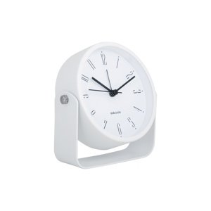 Karlsson 5989WH budzik design biały, średnica 12cm