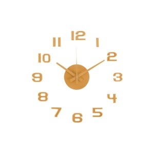 Karlsson 6001YE design zegar samoprzylepny żółty,średnica 40 cm