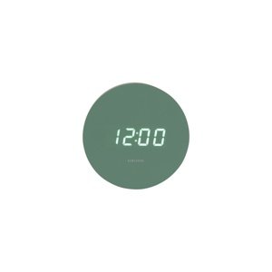 Karlsson 5981GR designerski zegar LED z alarmem,zielony, śr. 9 cm