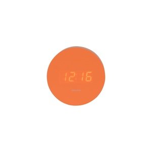 Karlsson 5981OR designerski zegar LED z alarmem pomarańczowy, średnica 9 cm