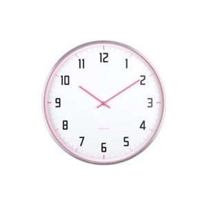 Zegar ścienny Karlsson 5969BP design różowy, średnica 40 cm