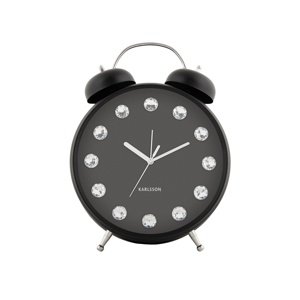 Karlsson 6019BK designerski zegar stołowy/budzikczarny, śr. 30 cm