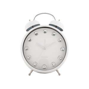 Karlsson 6019WH designerski zegar stołowy/budzikbiały, śr. 30 cm