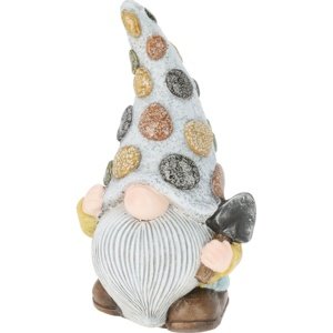 Krasnal ogrodowy z kielnią, polyresin, 23 x 17,5 x wys. 41 cm