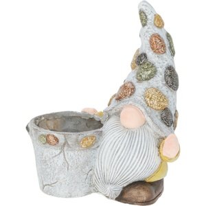 Donica ogrodowa z krasnalem, polyresin, 30 x 19 x35,5 cm