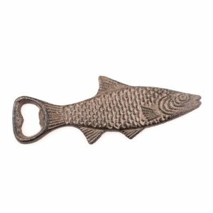 Żeliwny otwieracz do butelek Ryba, 6,5 x 17 cm