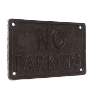 Żeliwna dekoracja ścienna "NO PARKING" czarna, 11x 18 cm