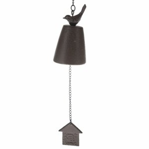 Dzwonek żeliwny Sweet home brązowy, 8 x 49 cm