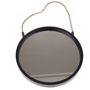 Plastikowe lusterko wiszące Embellir czarne,średnica 25 cm, śred. 25 cm
