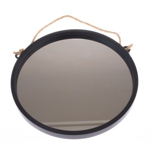 Plastikowe lustro wiszące Embellir czarne,średnica 48 cm, śr. 48 cm