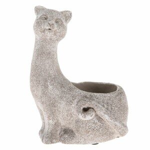 Doniczka betonowa Kot, szary, 16,5 x 22 x 13,5 cm