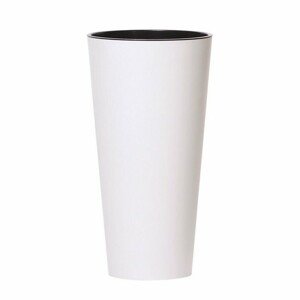Doniczka TUBUS SLIM z wkładem 30 cm, biały matowy, 30 cm