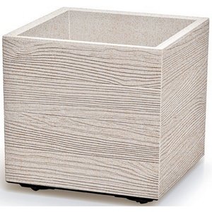Doniczka MADERA SQUARE ECO WOOD 28,8 cm, biały, S