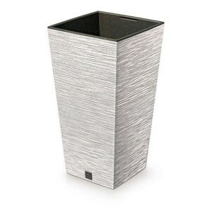 Doniczka FURU SQUARE ECO WOOD z wkładem 39,5 cm, biały ECO, L