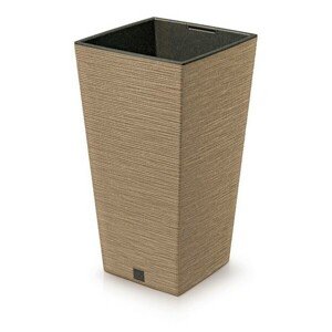Doniczka FURU SQUARE ECO WOOD z wkładem 39, 5 cm, brązowy, L