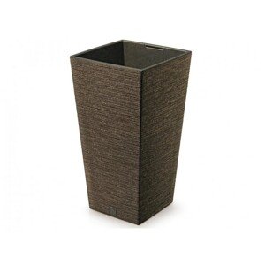 Doniczka FURU SQUARE ECO WOOD z wkładem 39,5 cm, ciemnobrązowy, L