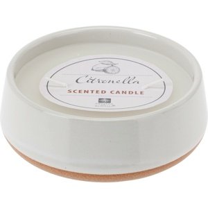 Świeca odstraszająca Citronella, biała, 420 g, 12x 4,5 cm