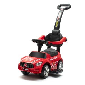 Baby Mix Odpychacz z dźwiękiem i prowadnicą Straż pożarna, czerwony