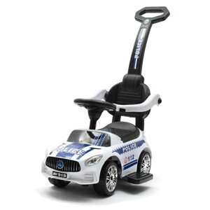Baby Mix Odpychacz z dźwiękiem i prowadnicą Policja, biały