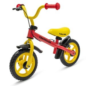 Baby Mix Dziecięcy rowerek biegowy z hamulcem Traveller, czerwony