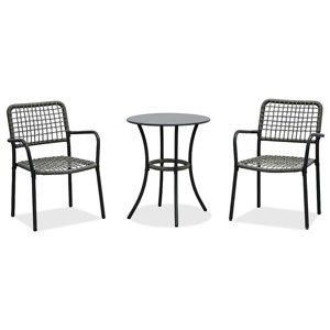 Autronic Zestaw ogrodowy 1+2, metal, polirattan, szary , AZ-L1103 GREY