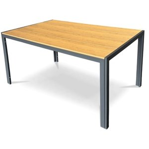 Autronic Stół ogrodowy, metal, polywood, brązowy, AZT-S1215 OAK