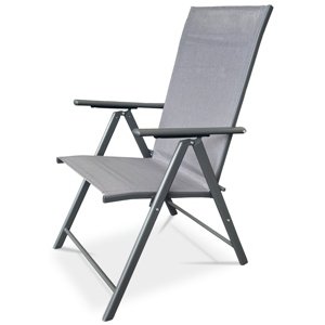 Autronic Krzesło ogrodowe metal, tekstyl, szary, AZC-S1 116 GREY