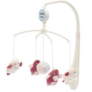 Baby Mix Karuzela nad łóżeczko Krtečci, różowa