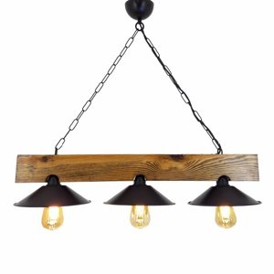 Lampa wisząca Uc Sapka Avize, czarna-brązowa