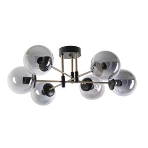 Lampa wisząca Dolunay 6 Li Siyah Füme Camli Avize,czarna