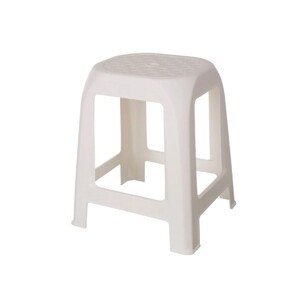 Plastikowy stołek DESIGN biały, 41 x 35 x 46 cm