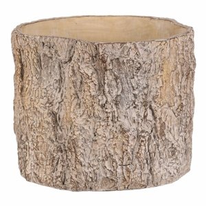 Osłonka na kwiaty imitująca korę drzewa, 24 x 23 x 18 cm, beton, 24 cm