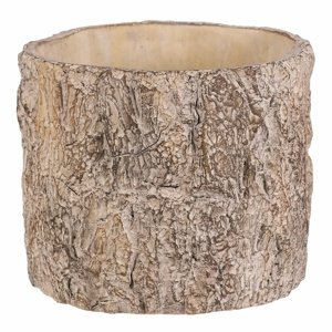 Osłonka na kwiaty imitująca korę drzewa, 21 x 21 x 17 cm, beton, 21 cm