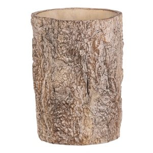 Osłonka na kwiaty imitująca korę drzewa, 16 x 16 x 21 cm, beton, 16 cm